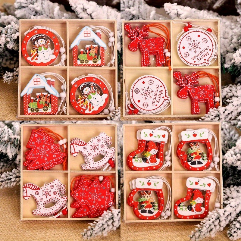 Christmas Wooden Snowflake Ornaments Snowflake Pendants - Temu