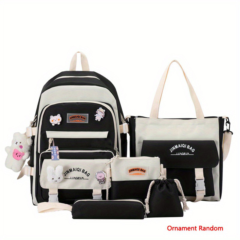 3pca Star Pattern Backpack, Kawaii Preppy School Bag With Crossbody Bag &  Pencil Case - Temu Austria