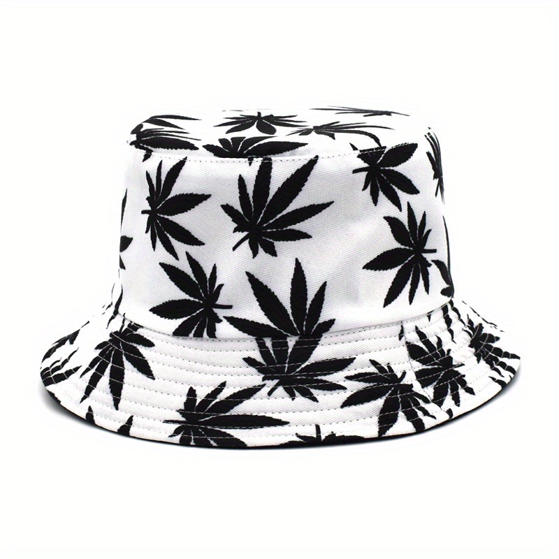 New Leaf Bucket Hat Korean Version Duplex Prints Versatile Travel Sun Visor  Hat For Men And Women Fashion Printing Basin Hat - Temu