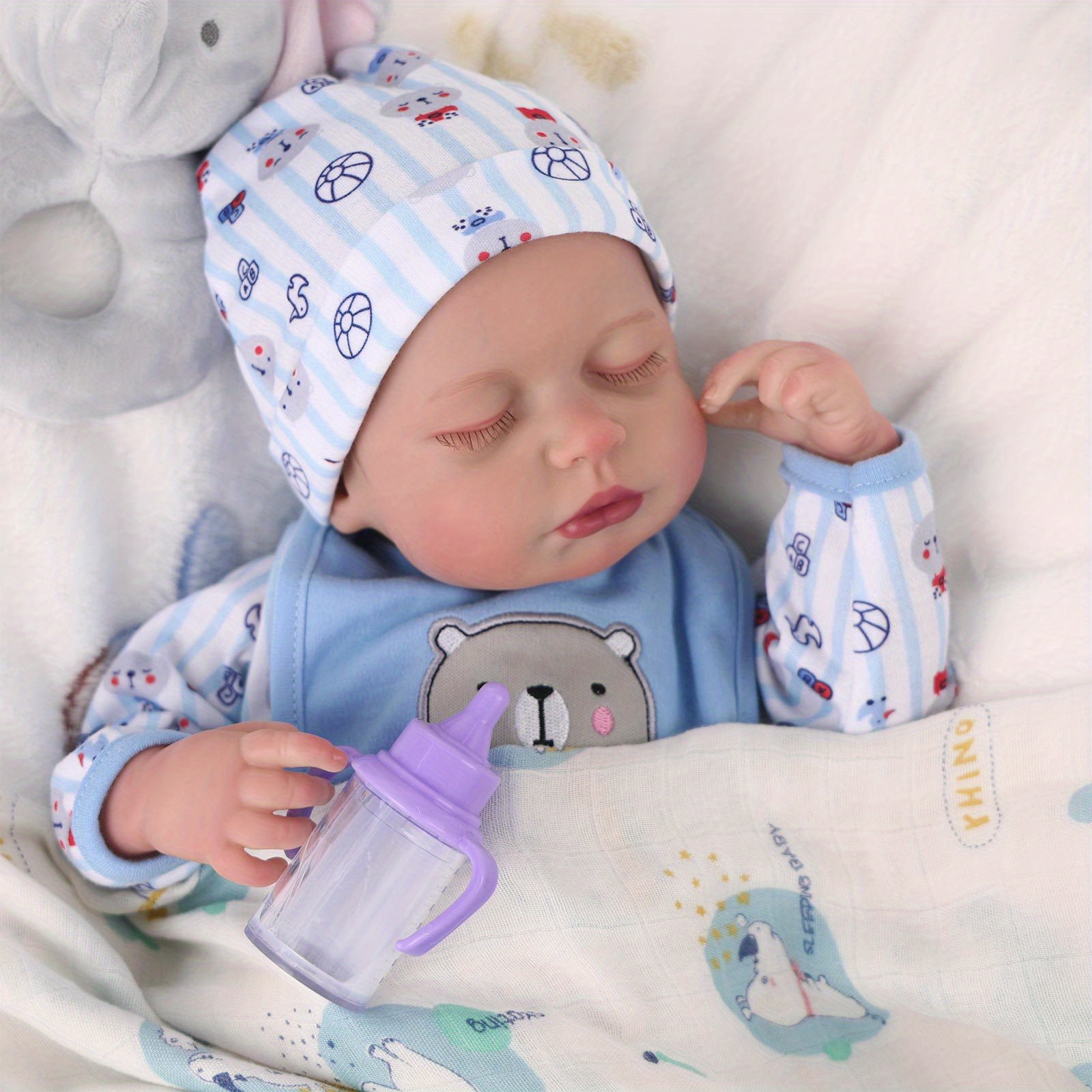 Lucy Reborn Finished Doll Bebe Reborn Doll Inch New Face Realistic Reborn  Sleeping Newborn Baby Boy Real Doll Kids - Temu