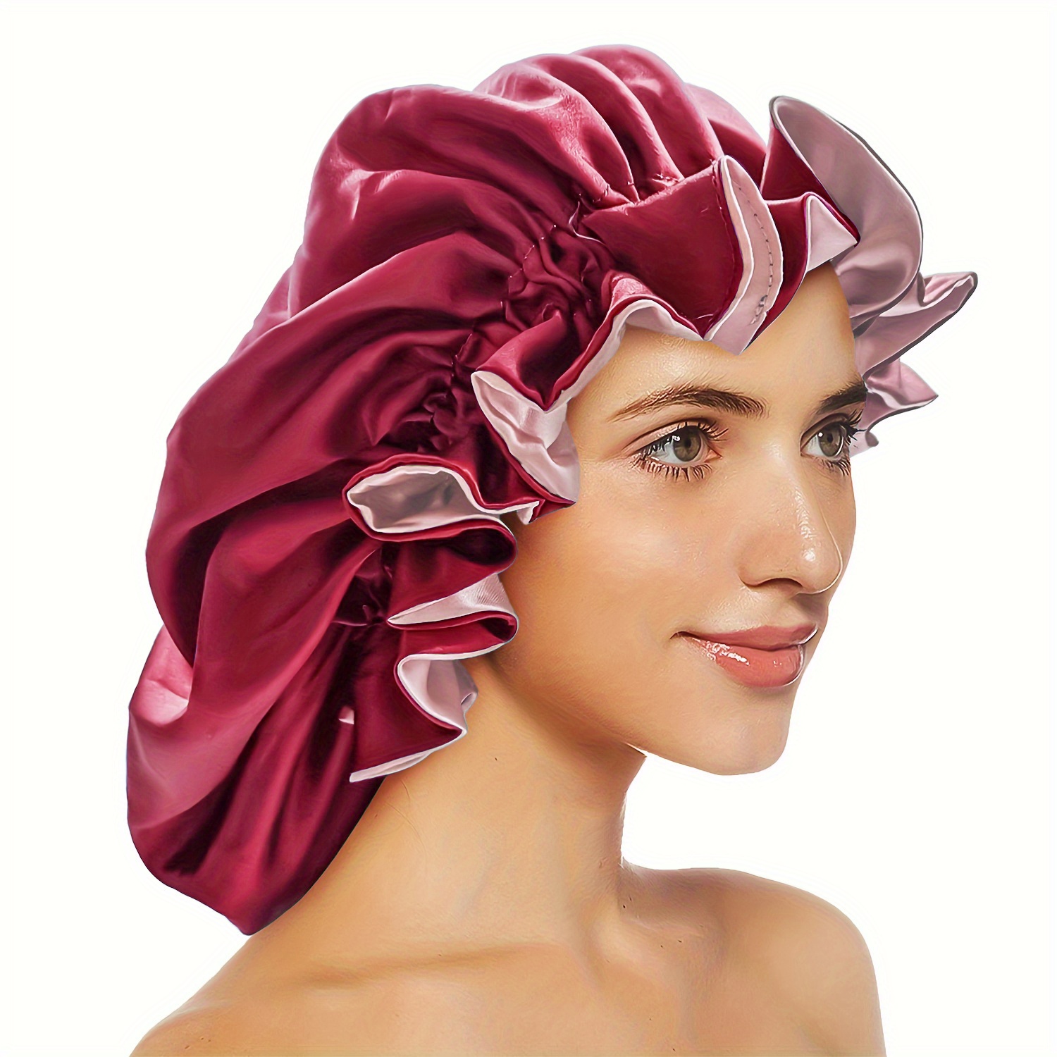 XL Large Hair Satin Silk Bonnet for Sleeping Night Sleep Cap Women