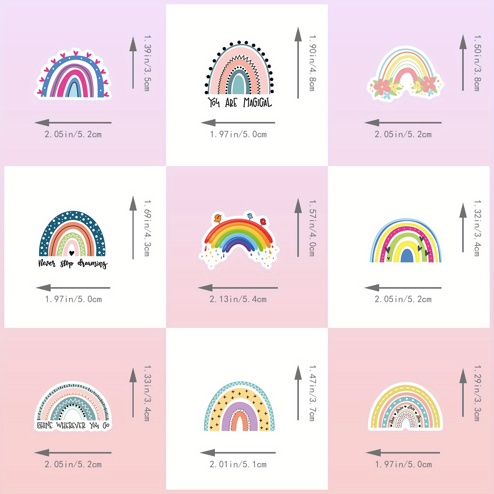 Rainbow Stickers aesthetic Rainbow Scrapbook Stickers - Temu