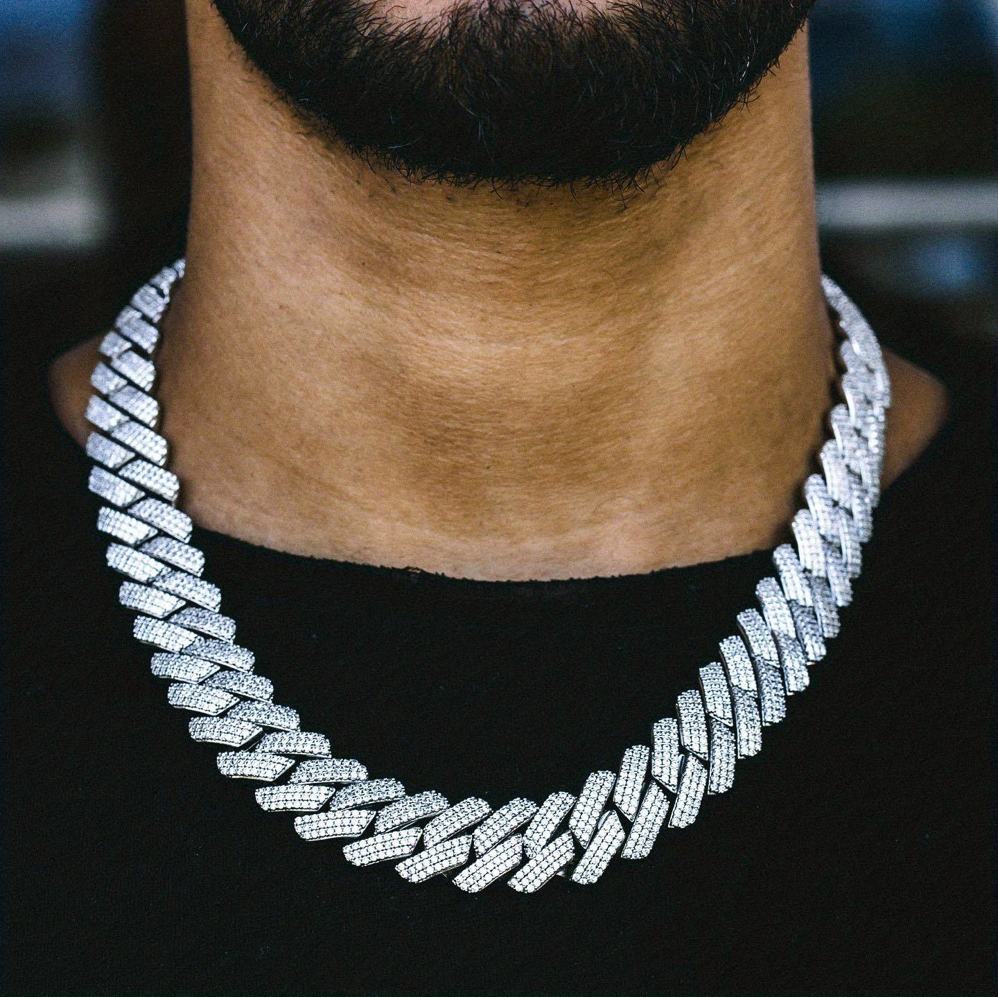 1 szt. 20mm Lodowa Kolczasta Łańcuch Kubański, Męski Luksusowy Złoty Naszyjnik Miami Cuban Link, Biżuteria Hip Hop Fashion Unisex, Prezent na Dzień Ojca szczegóły 3