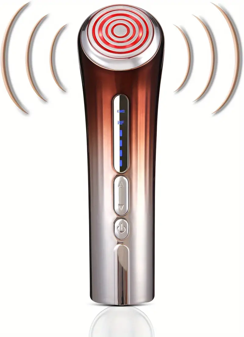 radio frequency facial machine 5 in 1 home anti aging skin tightening rejuvenation skin care device light therapy for wrinkles lifting high frequency face massager with ems details 0