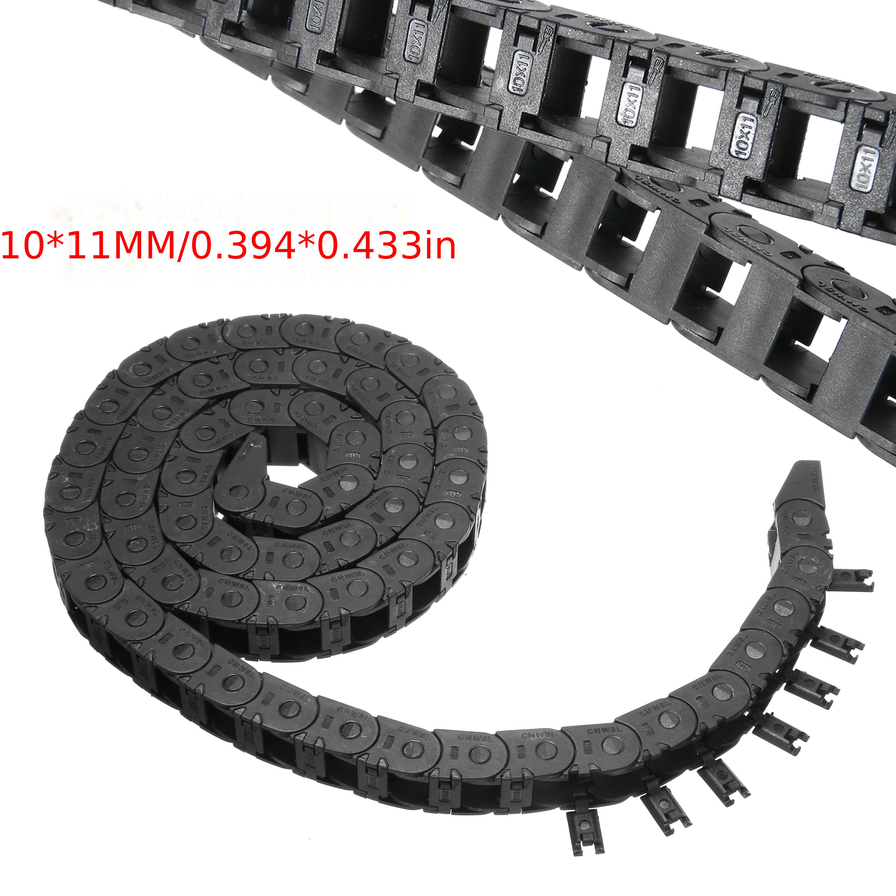 open Drag Chain bridge type 7x7 10x10 10x15 10x20 15x20 18x18 L1m Cable  Carrier with Ends for CNC 3D printer Voron Trident 2.4