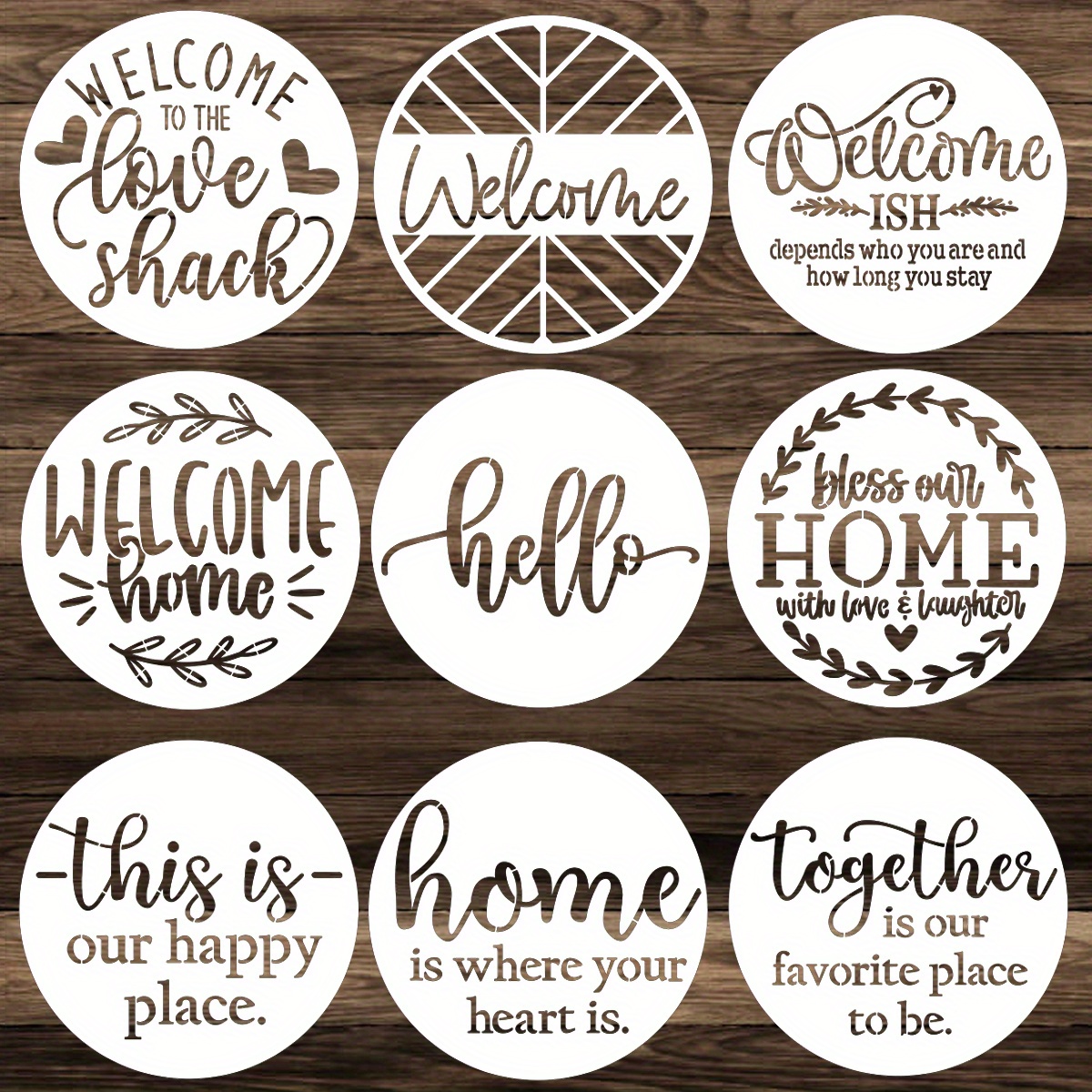 Welcome Letter Painting Template Shopping Mall Hotel Door Diy Hollow  Painting Template Welcome Word Template Welcome Stencils - Wall Stencils -  AliExpress