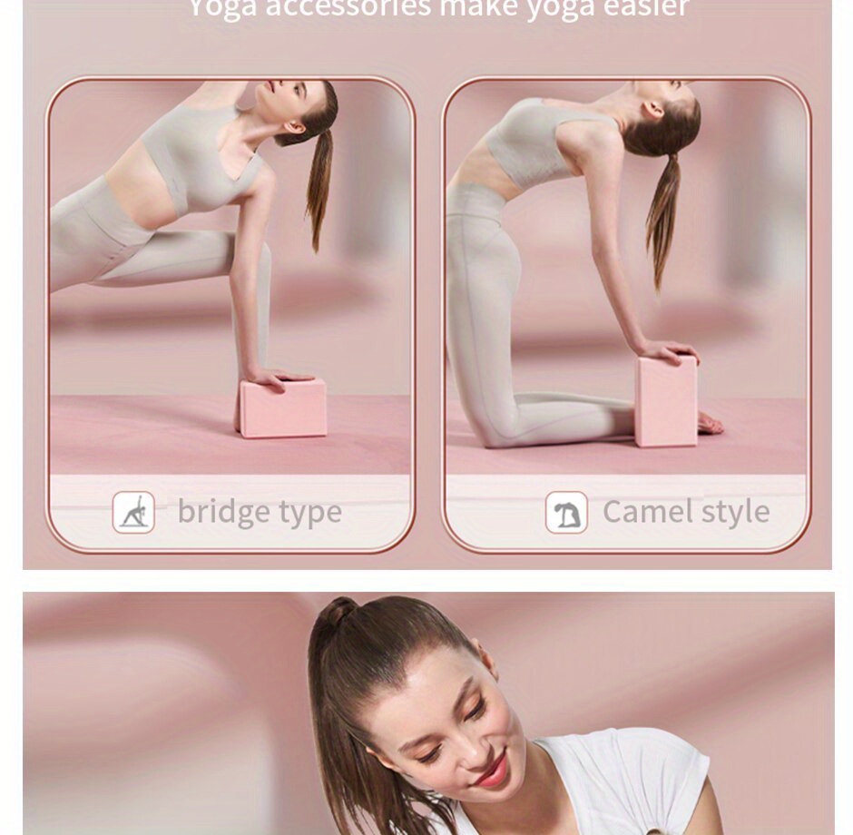 Bloque de yoga, bloques de espuma EVA de alta densidad para yoga,  pilates, meditación, equilibrio de ayuda, apoyo y posturas profundas,  antideslizante, ligero, duradero (paquete de 2 unidades, gris) : Deportes