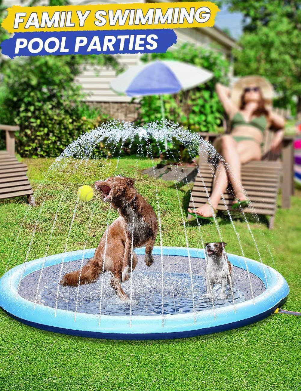 Großes, rutschfestes Sprinkler-Pad für Hunde