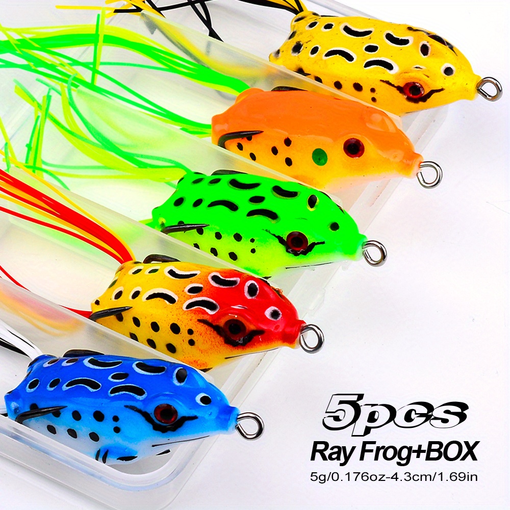 5pcs Realistic Soft Plastic Frog Lure With 3d Eyes And Fishing