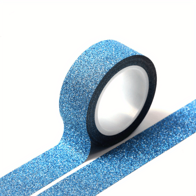 Adhesive Tape 1 Roll Glitter Washi Tape DIY Decorative Colored Tape Sticky Craft Tape Self Adhesive Glitter Tape for Scrapbooking and Paper Crafts