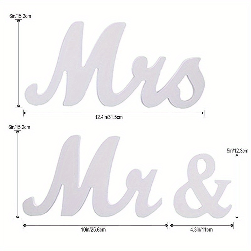 Mr mrs English Letter Wedding Supplies Pvc Wedding - Temu