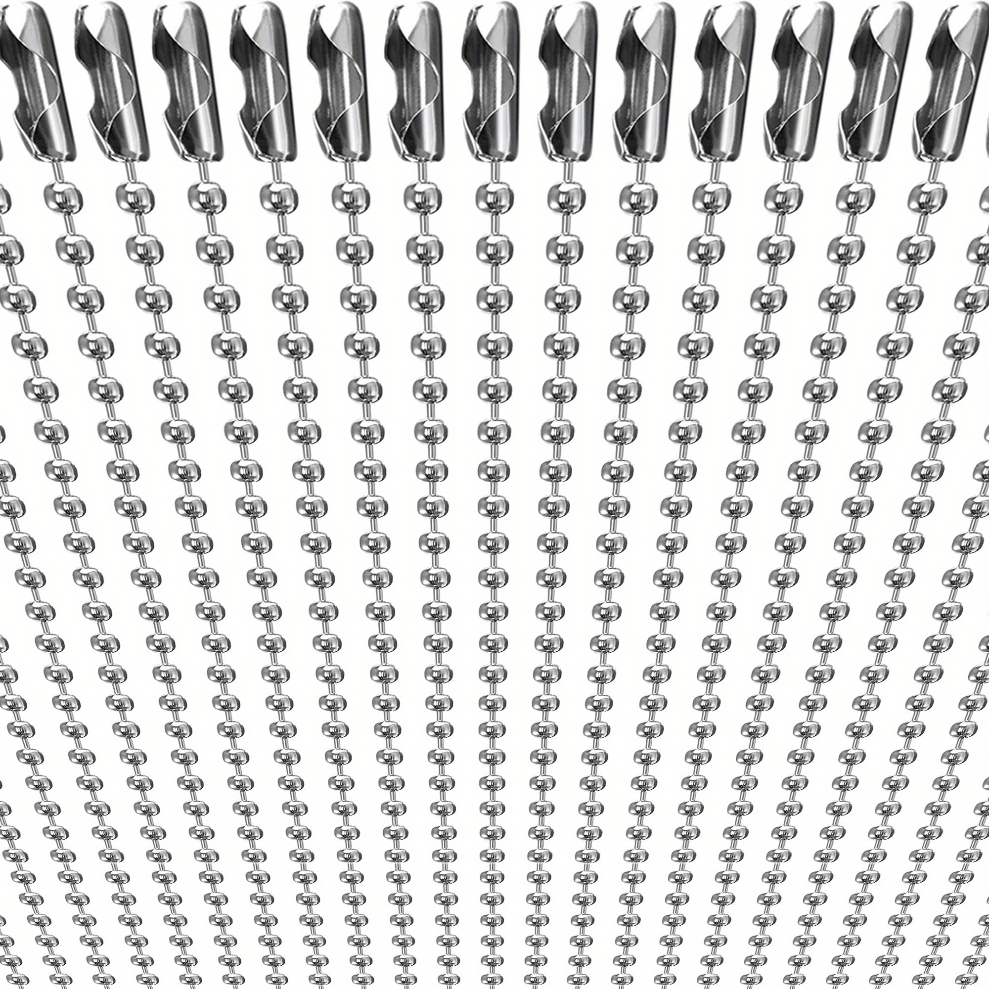 Image of 10pcs 60cm Bulk Ball Chains, Necklace, Dog Tag Chains Blank Dog Tag Necklace For Jewelry Making Crafts Beaded Necklace