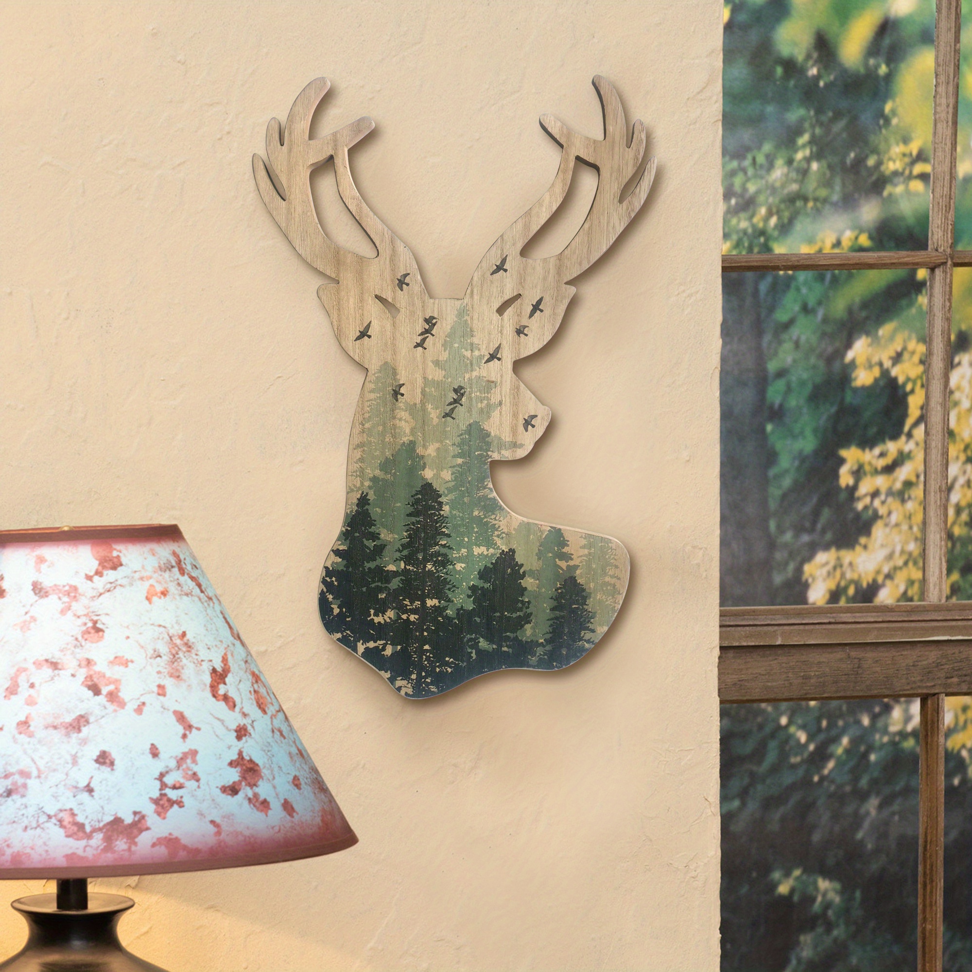 Wooden Deer Head Wall Decor Animal Statue Wall Decor Animal - Temu