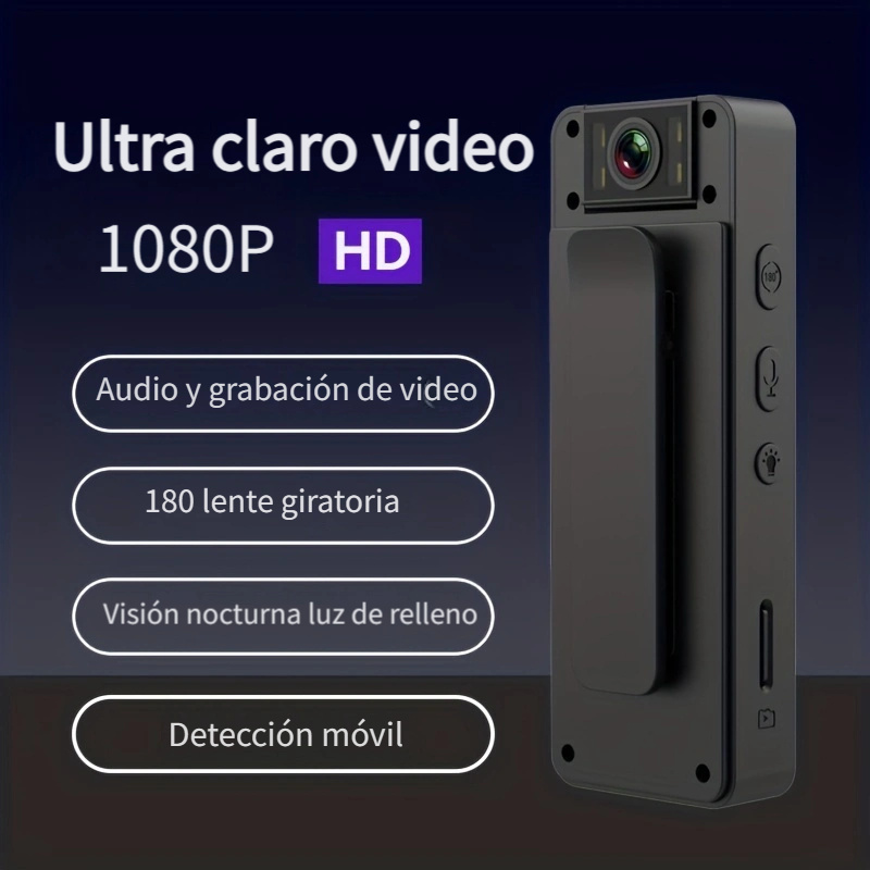1pc Cámara Portátil Clip Trasero Hd Mini Cam Grabadora Video - Temu Chile
