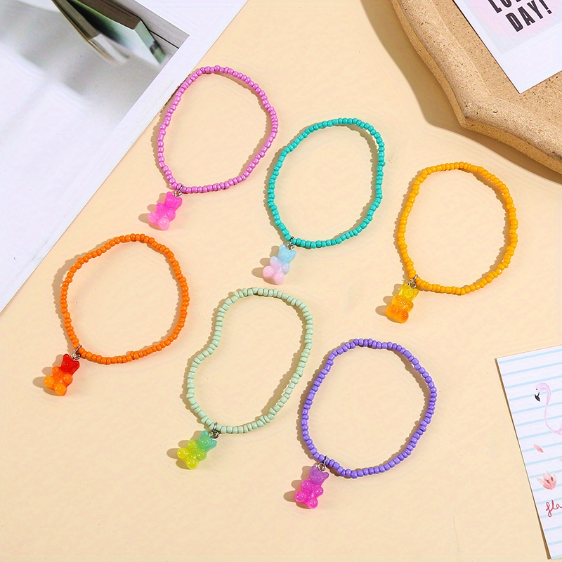 Makersland 6pcs/set Children Necklace Bracelet Set Cute Rainbow