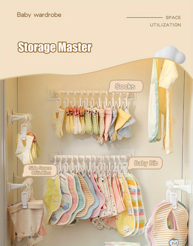 10pcs Children's Clothes Hanger, PP Material, Newborn Clothes Hanging Rack,  Bow Wardrobe Storage Clothes Rack, Strong And Durable With Hook, For 0-10