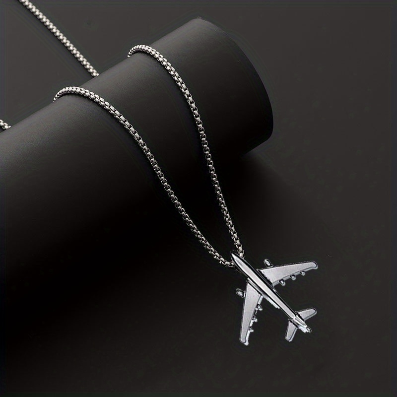 Fashion Short Choker Necklace Airplane Titanium Stainless Steel