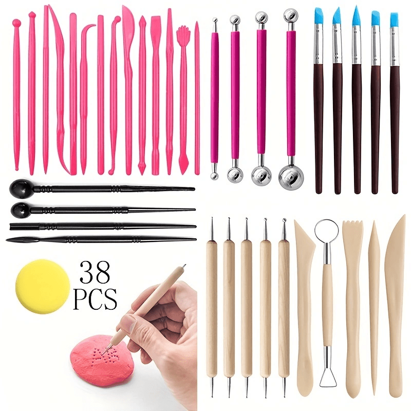 38 Piezas Herramientas de modelado de arcilla Set Ball Stylus