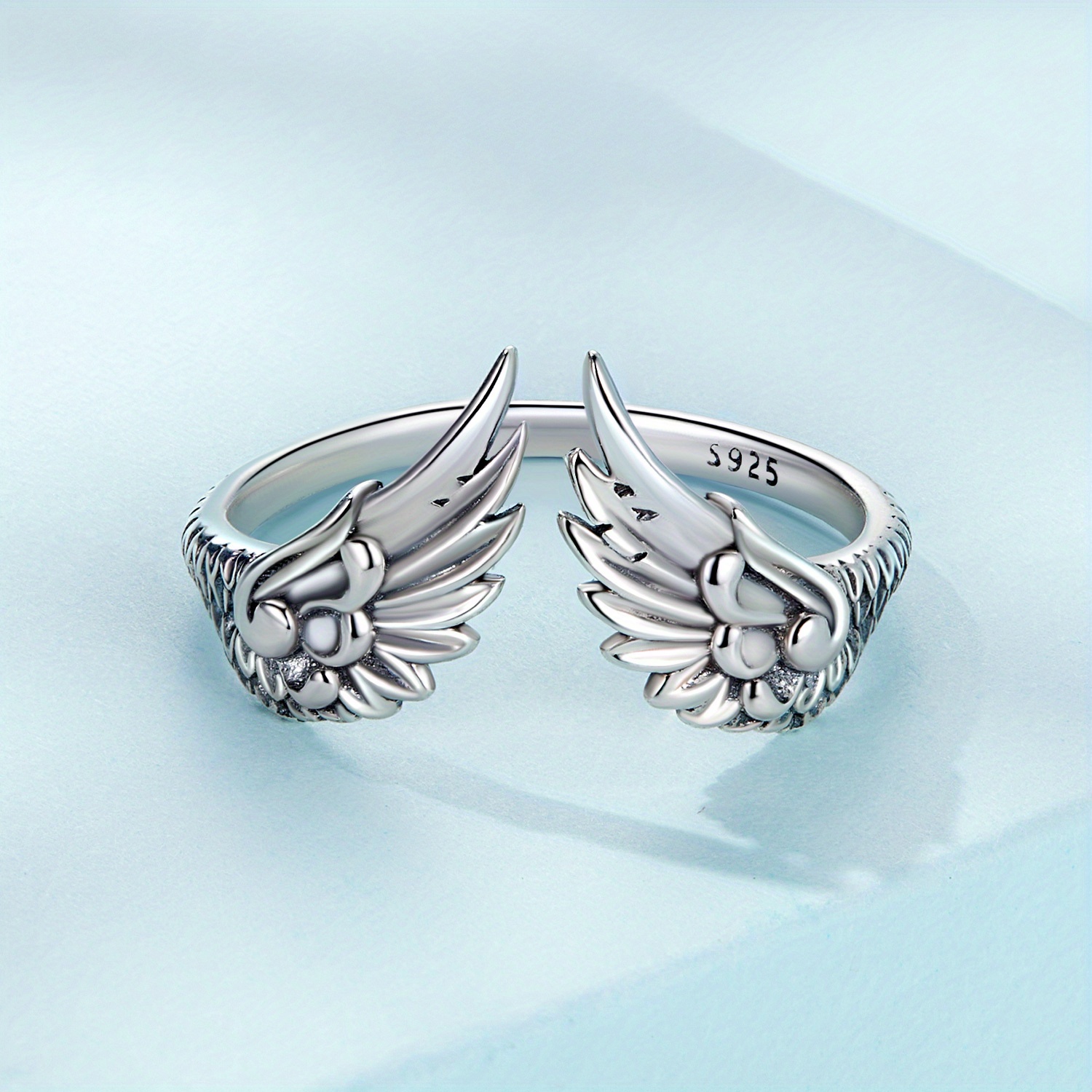 Angel Ring-sterling Silver Adjustable Angel Wings Ring-angel 