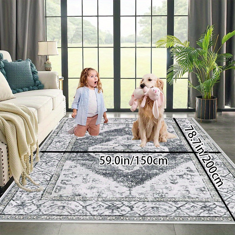 Black and White Paw Print Accent Rug