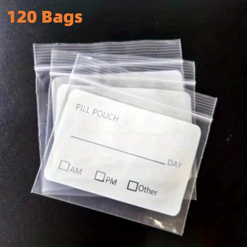 5PCS Reusable Pill Pouch Bags Zippered Pill Pouch Set Pill Baggies