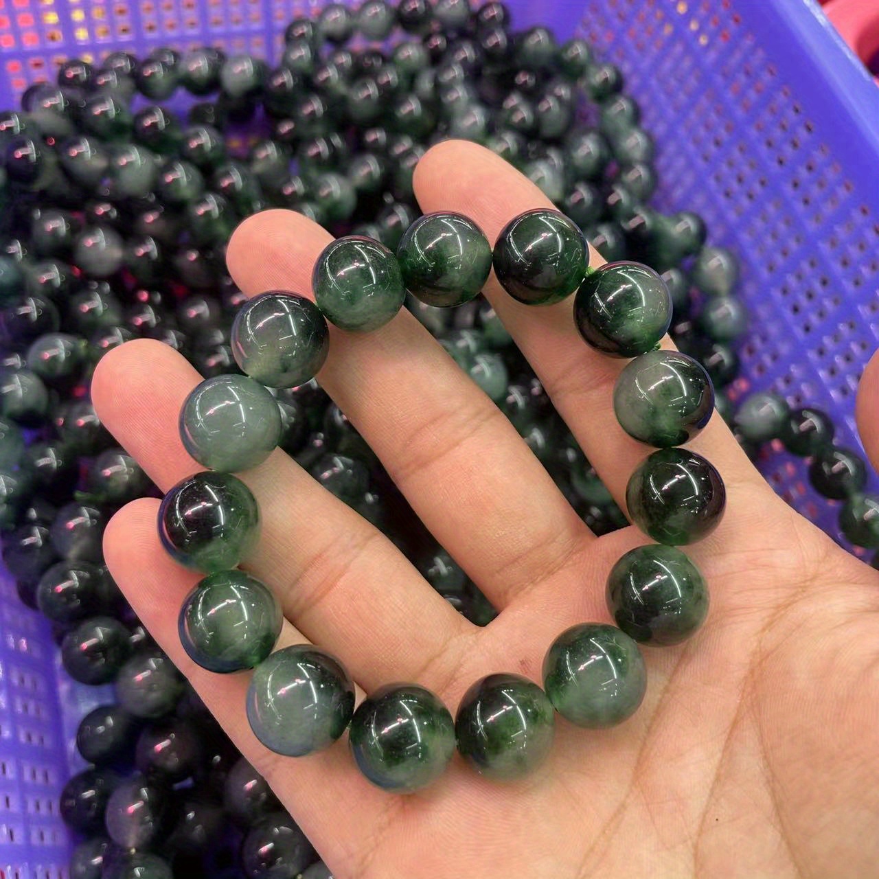 Natural Water Grass Chalcedony Bracelet