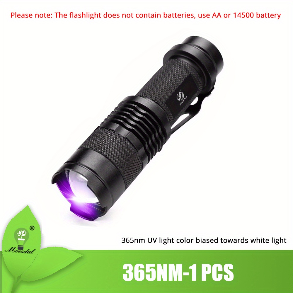Mini Lampe torche LED UV 365 nm Blacklight 395nm lumière violette cris de  la lampe UV Zoomable lampes de poche par pile AA ou 14500 - Chine Lampe de  poche UV, Zoomable