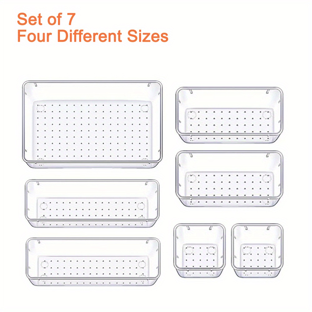 Box Clear Plastic Drawer Organizers Set Versatile Storage - Temu