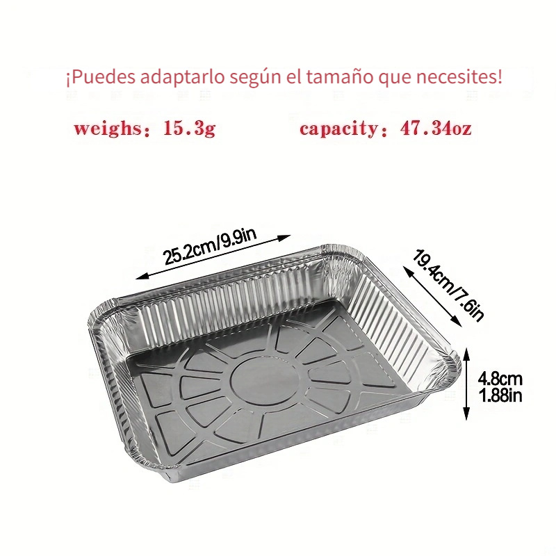 HFA 2063 - Bandeja de papel de aluminio de tamaño medio para hornear,  recipientes desechables para hornear (100)