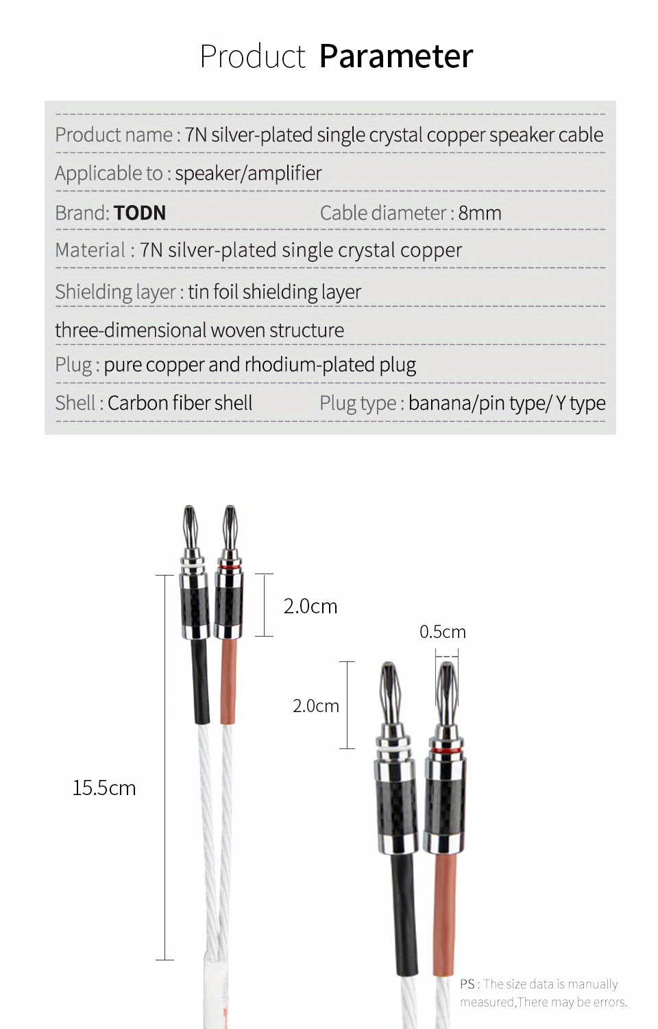 Cable Altavoz Chapado En Plata Todn Hifi Cable Altavoz 7n - Temu Mexico