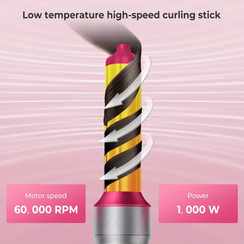 5 in 1 hair styler blow dryer brush negative ionic hair dryer brush electric hot air brush detachable brush heads comb for straightening automatic hair curler air styling curling iron details 6
