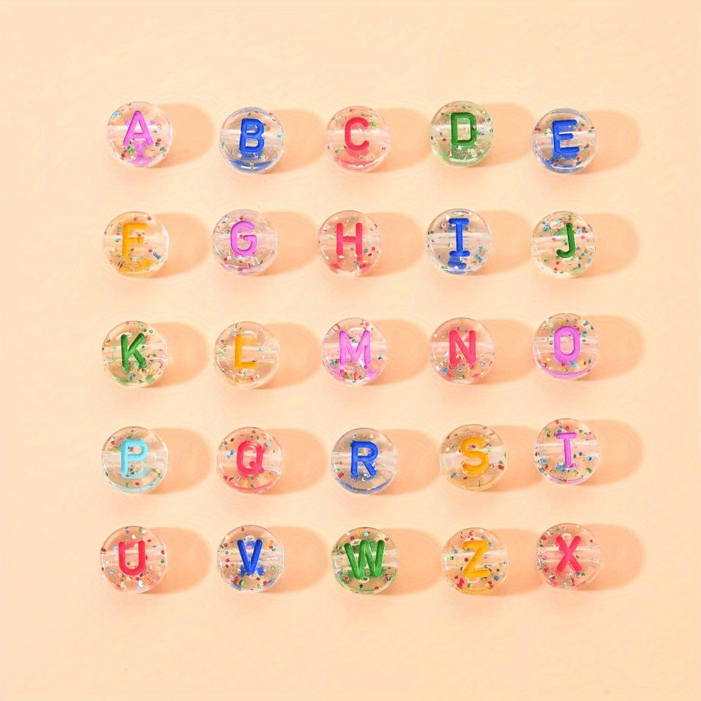 1000 Pcs Acrylic Letter Beads for Bracelets Multi-Color Small, multi-color