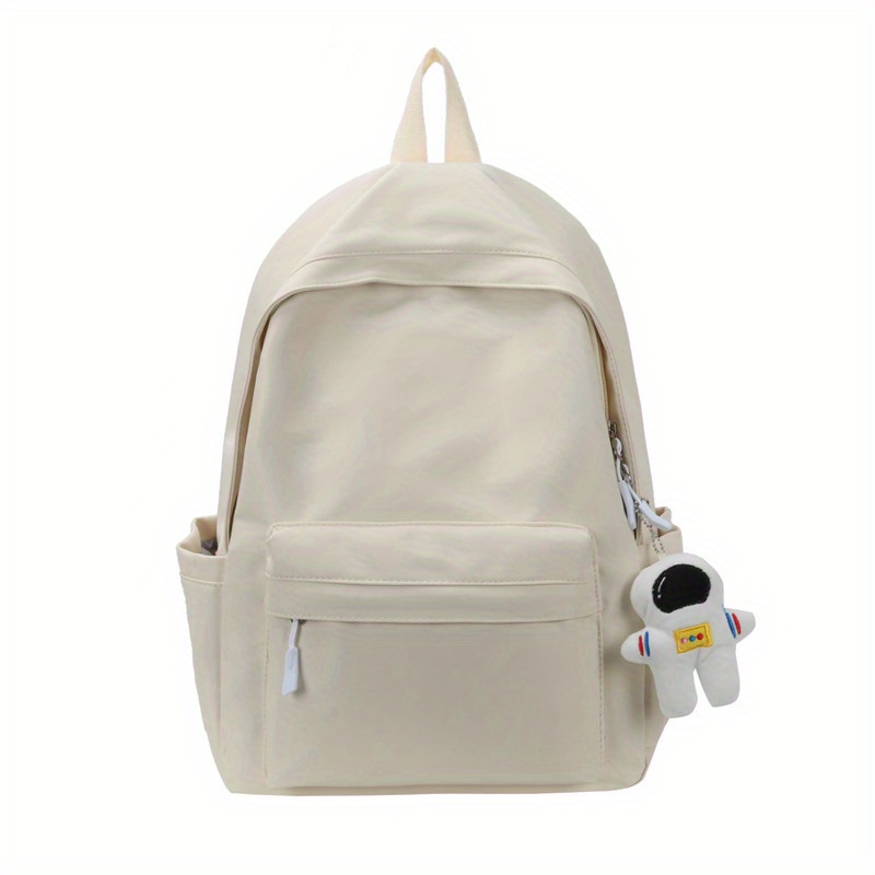 Casual Student Bag Lightweight Backpack With Pendant