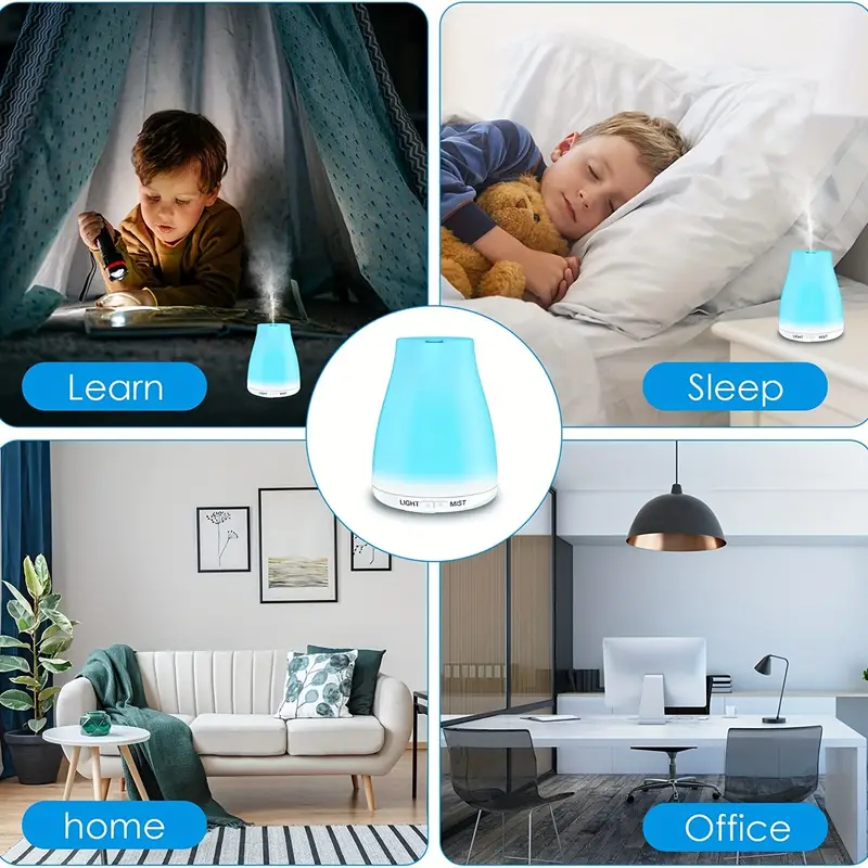 1pc 1l cool mist humidifier usb portable desk air humidifier quiet ultrasonic humidifier with 2 mist modes and 7 color light auto shut off for travel home bedroom for living room classroom bedroom office teachers day halloween christmas gift details 4