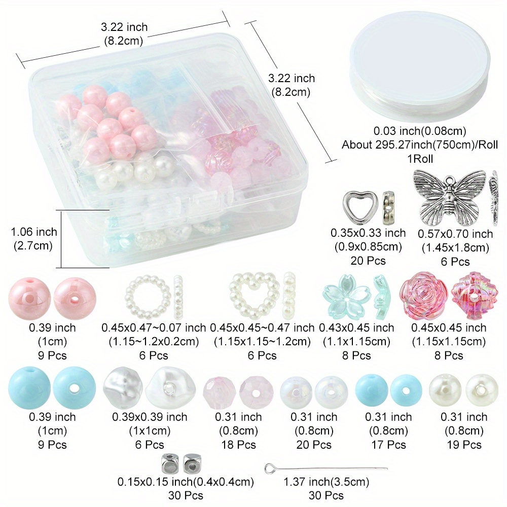 Bracelet Making Kit in Heart Flowers - Makes Wrap, Clasp, And Stretch Style  - JMBKIT402A