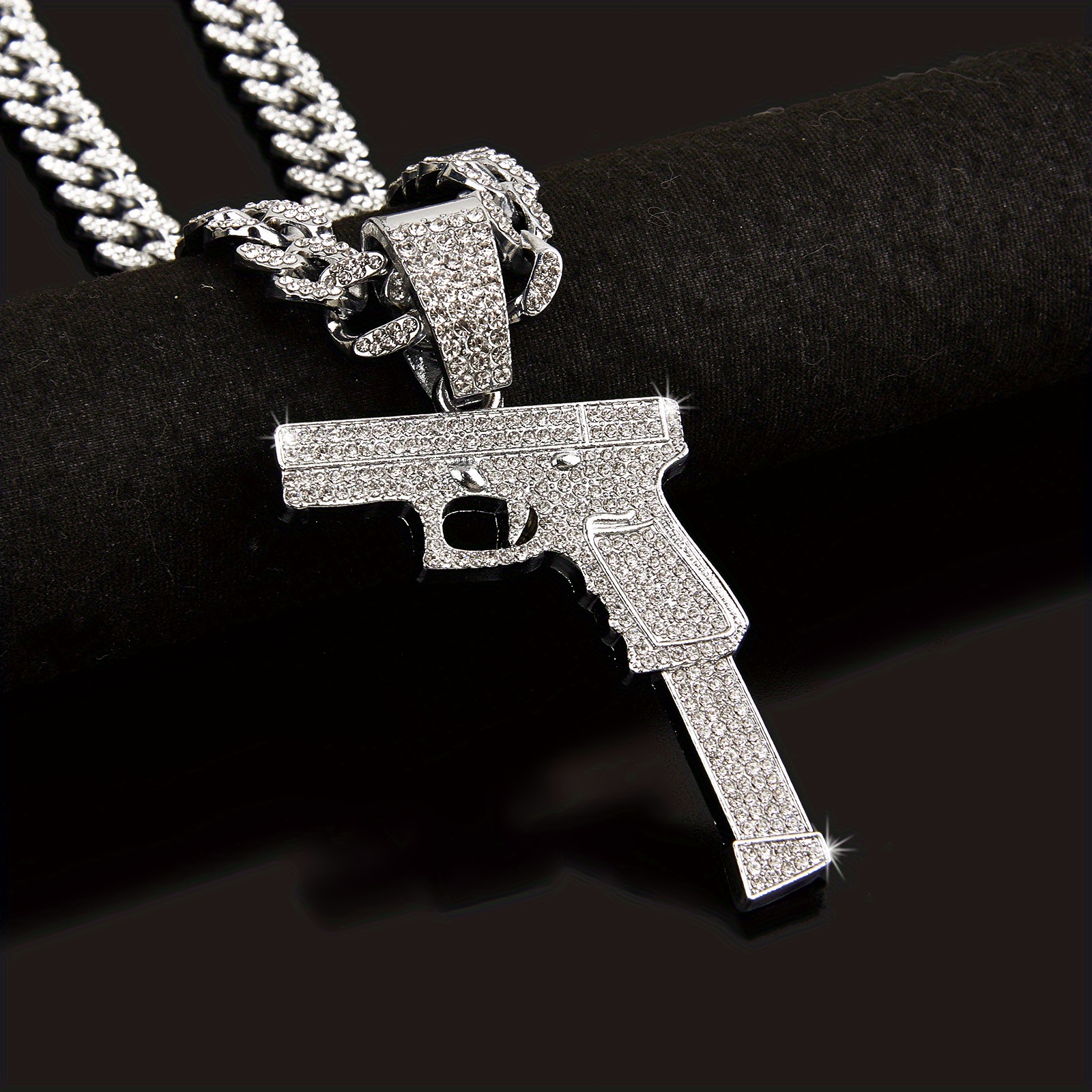 1pc Men's Hip Hop Rhinestone Number Pendant Necklace, Couple Necklace, Rapper Jewelry, Jewels Accessories,Chain Pendant,Temu