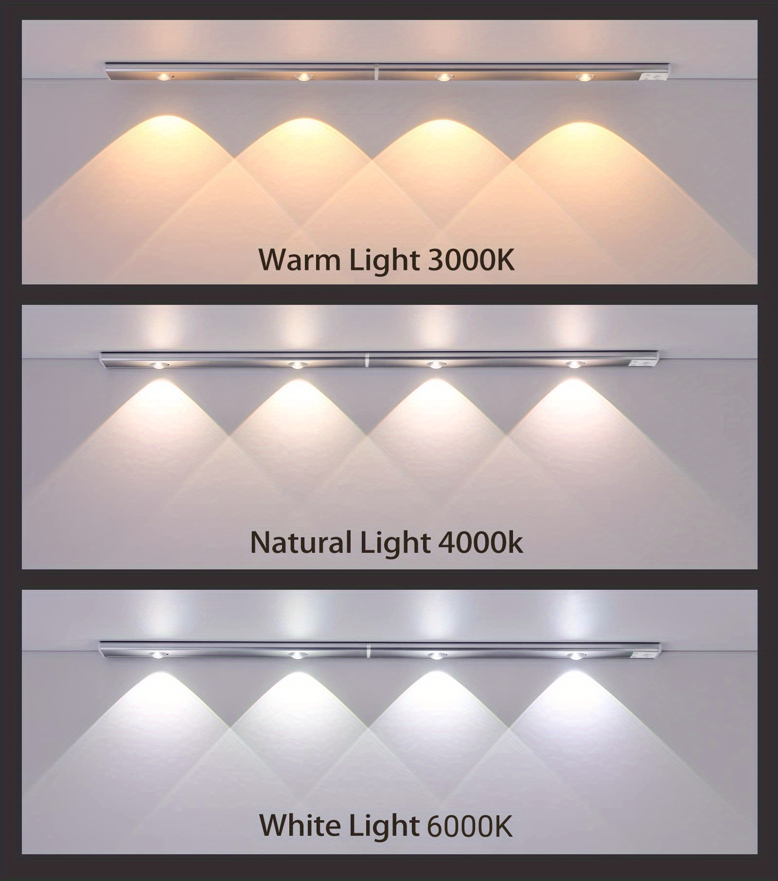 Luz LED para armario regulable recargable 2000 mAh inalámbrica, tira de luz  Led con 5 colores de iluminación para armario cocina TUNC Sencillez