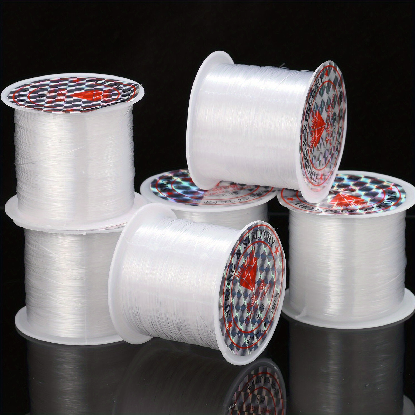 0.2MM 0.3MM 0.4MM 0.5MM 0.6MM 0.7MM 0.8MM Non Elastic Clear Crystal Beading  Thread String Cord Fishing Line 