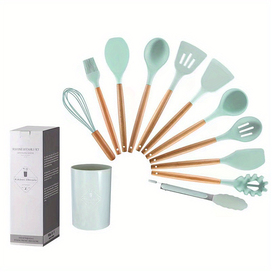 12pcs/set Beige Silicone Kitchen Utensil Set