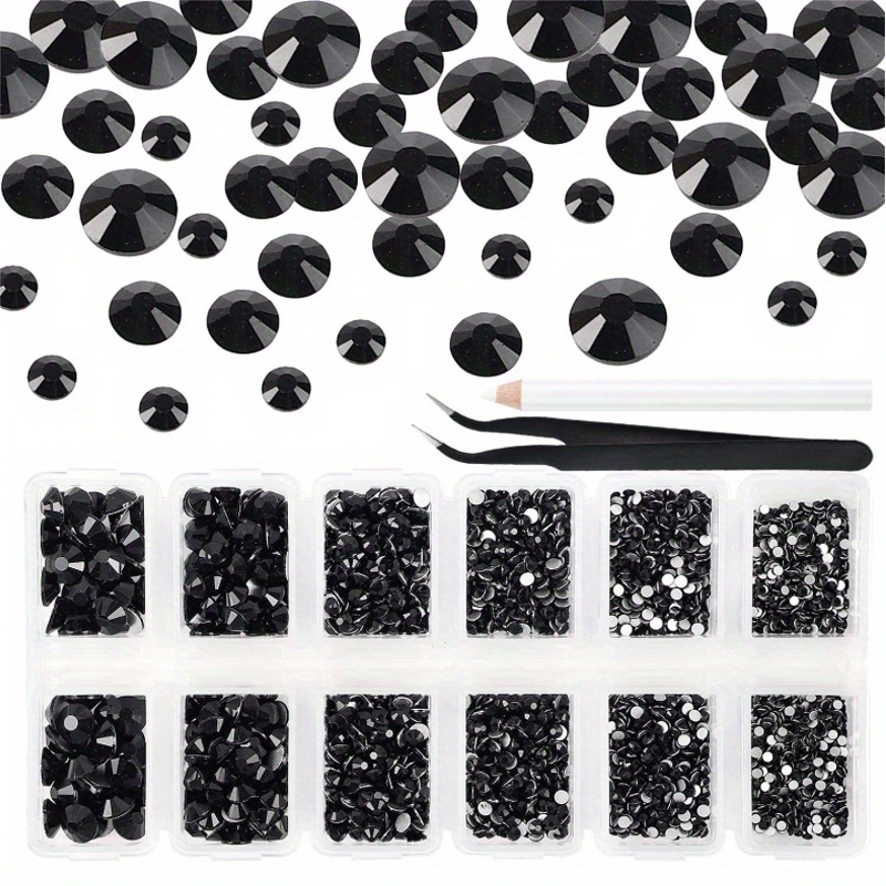 Clear Rhinestones For Crafts 6 Sizes With Picking Tweezers - Temu