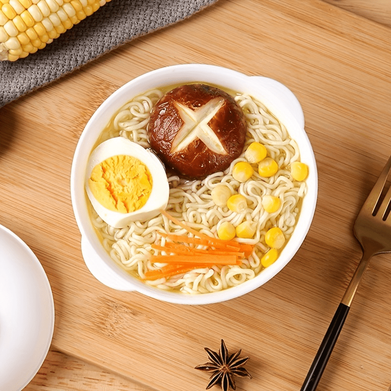 Double Ear Instant Noodle Bowl With Lid, Microwave Oven Heating