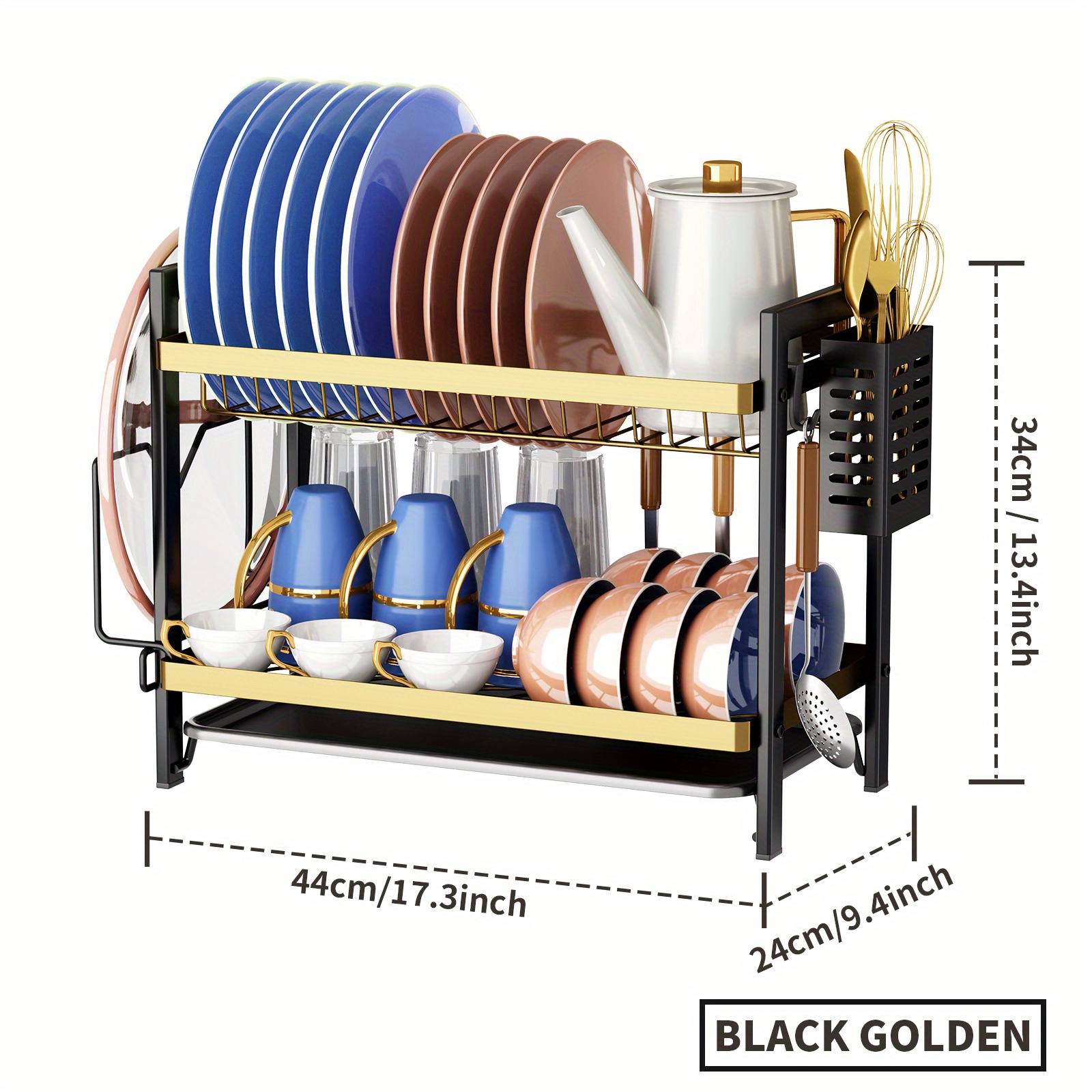 2 tier Dish Drying Rack With Drainboard Set Large Metal Dish - Temu Germany