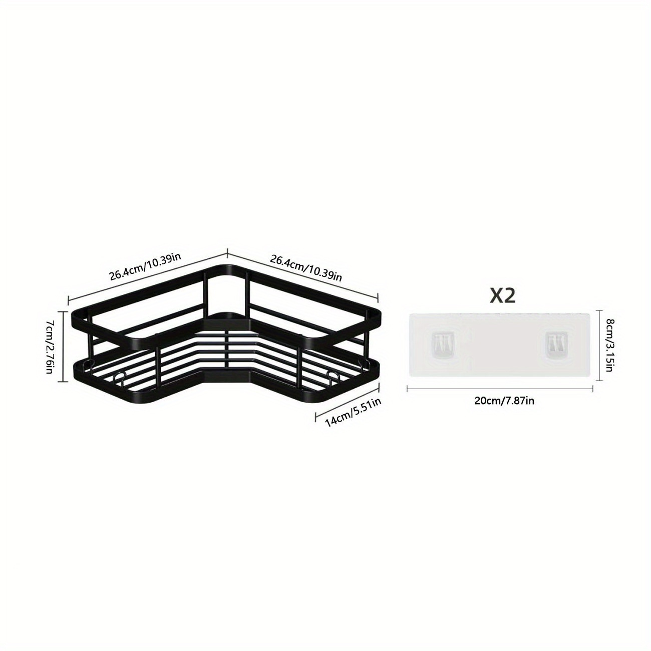 2pcs Esquina Punchfree Estantes De Almacenamiento Colgantes - Temu Chile