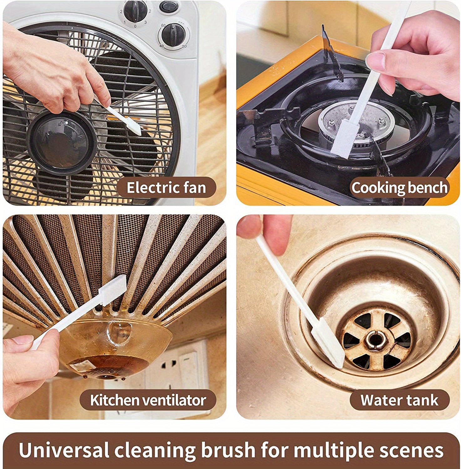 50 PCS Small Disposable Crevice Cleaning Brushes for Toilet Corner Skinny  Window Groove Door Track Keyboard,Gap Cleaner Scrub Detail Cleansing Brushes  for Kitchen Stove,Blind,Fan 