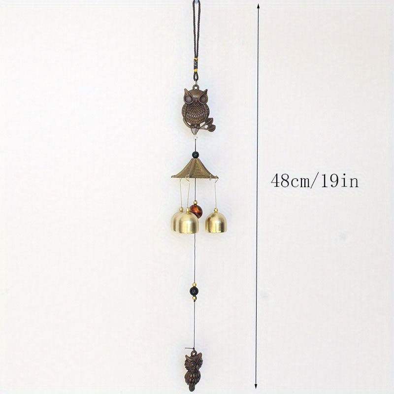 Image of 1pc Owl Hanging Wind Chimes For Outside, Windchimes Outdoors, Memorial Wind Chime For Patio, Lawn, Garden Decoration Gifts