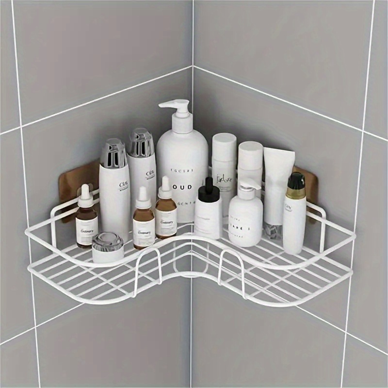 Bathroom Corner Shelf, No-drill Thickened Iron Shower Rack, Makeup  Organizer, Shampoo Holder, Bathroom Storage Rack, Bathroom Accessories -  Temu Germany
