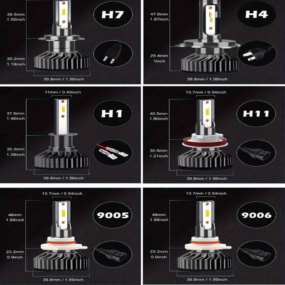 Infitary-bombilla LED para faro delantero de coche, luz CANBUS para  vehículo, H4, H7, 30000LM, CSP3570, H1, H3, H11, H13, H27, 880, 9005, HB3,  9006