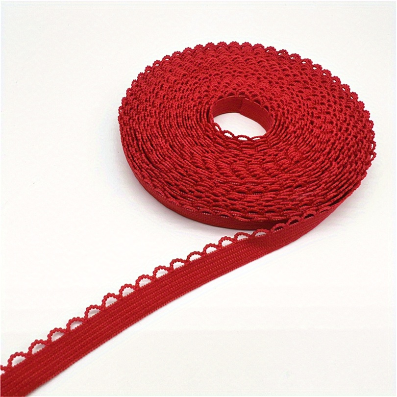 Black red elastic band stretch ribbon for clothing - Creo Piece