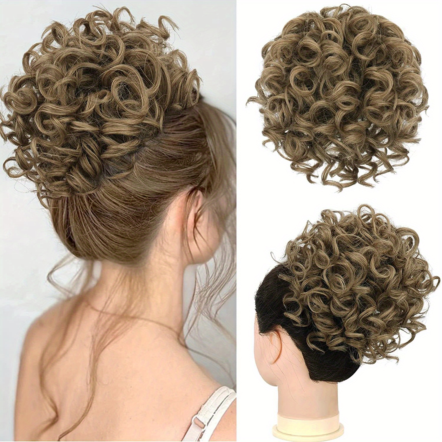 Messy Bun Short Curly Ponytail Extension Elastic Drawstring Temu