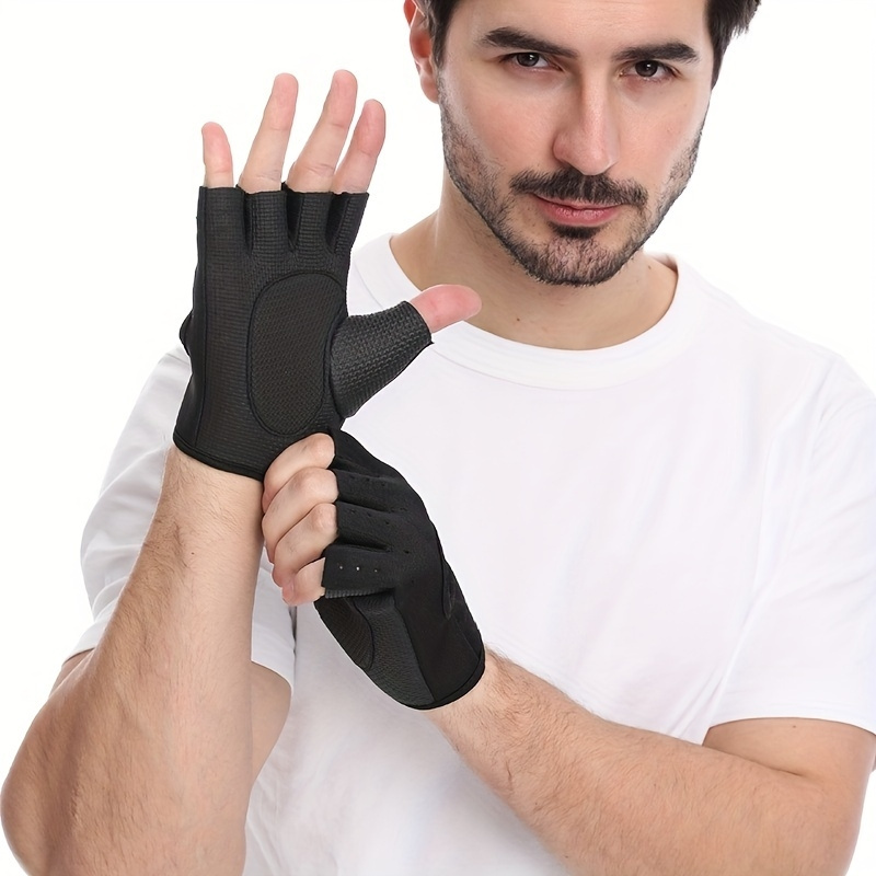 Breathable Half Finger Sports Gloves Men Women Non slip Grip - Temu  Australia